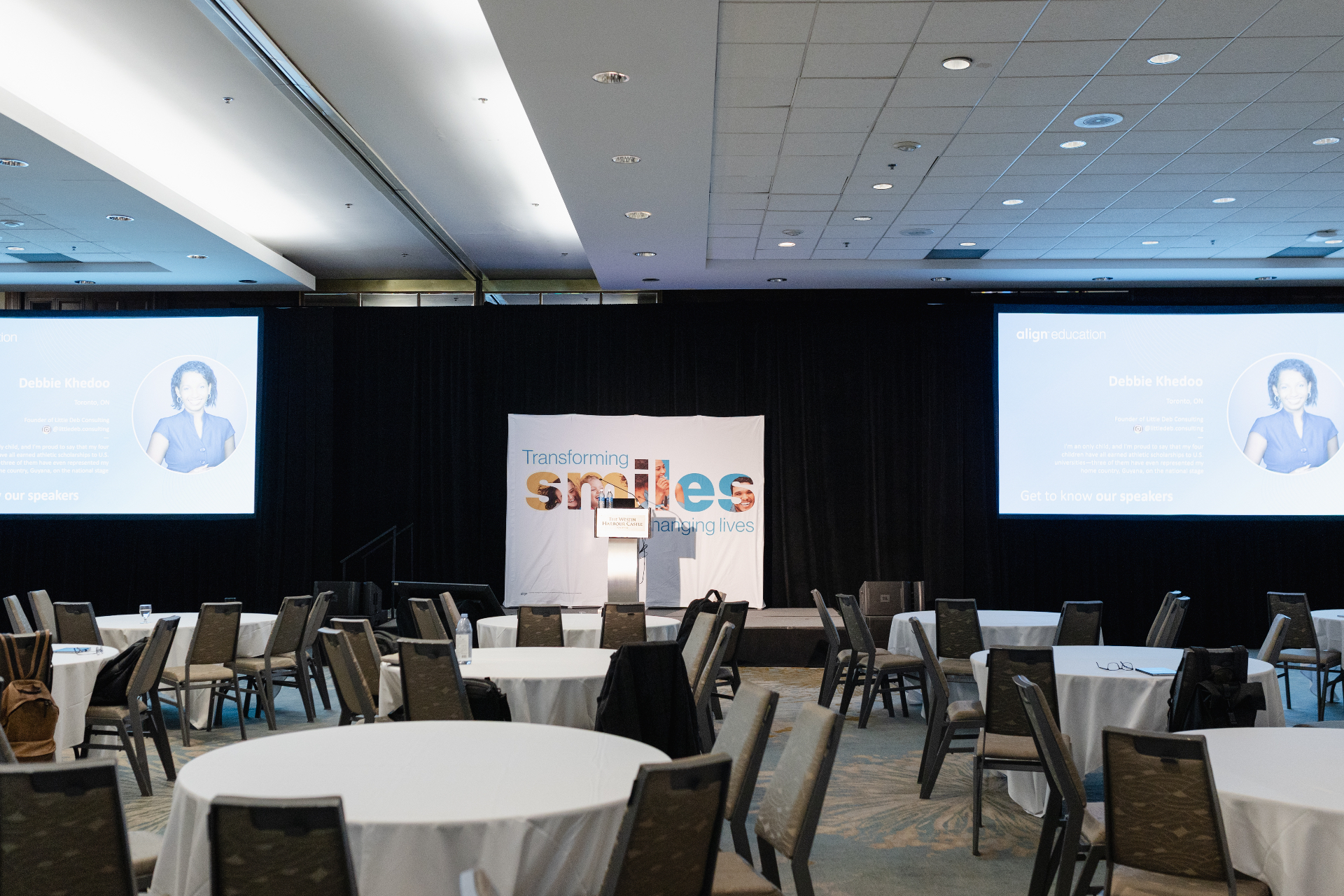 Keynote stage set for an orthodontic education event